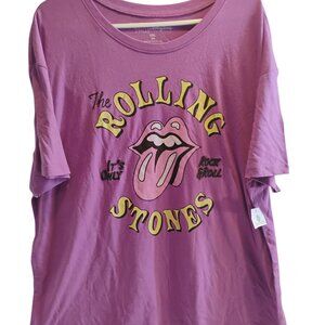 The Rolling Stones T Shirt Women's Size XXL Concert Tour Band Music NEW Purple